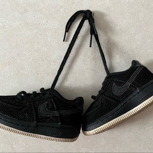 Black corduroy Nike shoes